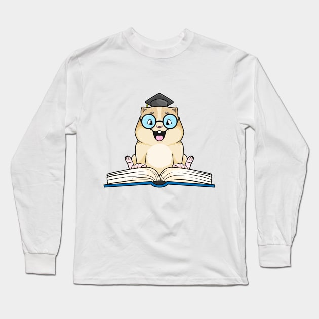 Hamster Nerd Book Long Sleeve T-Shirt by Markus Schnabel